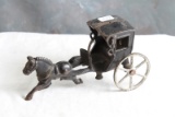 Cast Iron 2 Wheel Horse & Buggy - Missing the Driver