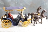 Cast Iron Stanley Surrey Coach Buggy Carriage with Cast Iron Driver & lady