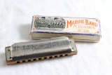 Rare D Key M. Hohner Marine Band Harmonica No. 1896 Germany with Box