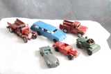 6 Pc Lot Vintage Toy Vehicles Tootsietoy Rambler, Corgi Daimler Scout, 2 Fire
