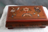 Tole Painted Folk Art Wooden Music Box Plays The Sound of Music