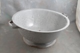 Antique Graniteware Large Bread Dough Bowl with 2 Handles