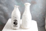 2 Vintage Milk Bottles Marigold Dairies & Unmarked