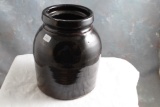 Antique Albany Slip Glazed Stoneware Jar 7 1/2