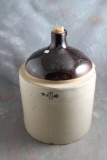 Antique Brown Top 4 Gallon Stoneware Jug Western?