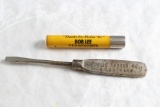 Old Advertising Screwdriver Republic Rubber Co. & Pocket Toothpick Holder Adv.