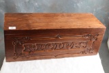 Large Wooden Recipe Box Measures 12 1/2