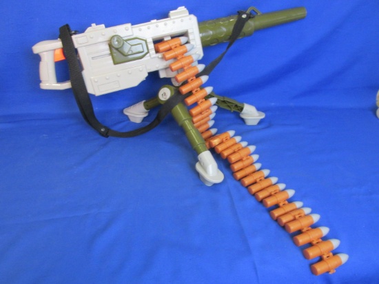 Battery Operated Toy Machine Gun 25 1/2” L  with tripod  base & ammo – Plastic