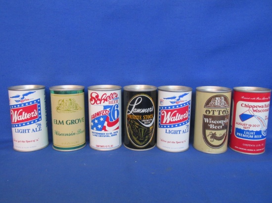 Vintage Beer Can Banks: 1976 Walter's, Schell's , 1977 Chippewa Falls, & Elm Grove,