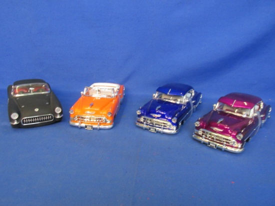 1950's 1/24 Model Cars: 1953 Chevrolet Bell-Air  Blue, Purple & Orange Open, 57 Corvette