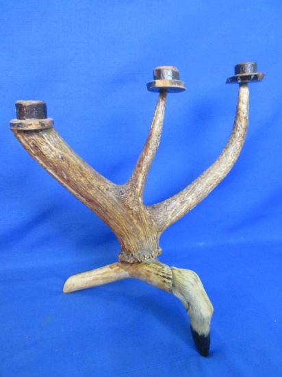 Rustic Antler Candelabra – Made from Parts of 2 antlers & a Deer Hoof