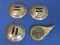 3 Round Harley-Davidson Motorcycles Buckles – 1 1/2” in diameter & 1 Wing Shaped Pin