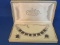 Black & White Rhinestone Necklace & Clip-on Earrings Set – Original “Bluebird” Case