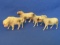 4 Vintage Hollow Plastic Animals – Buffalo, Dog , Rams – About 3” long