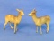 Pair of Painted Metal (Lead?) Doe/Deer Figurines – Made in Germany –  3 1/2” tall