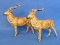 Pair of Painted Metal (Lead?) Stag/Deer/Elk Figurines – Made in Germany – 4” Tall