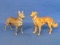 2 Painted Metal (Lead?) Dog Figurines – 1 is German Shepard – Heyde?  Made in Germany