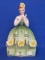 “Miss Pretty Face” Vintage Ceramic Lipstick Holder – Lady in Green – 5 1/2” tall