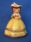 Vintage Py Coronet Ceramic Figurine – Little Lady in Pink & Yellow Dress – Made in Japan