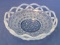 Imperial Glass Bowl – Blue Opalescent Laced Edge Sugar Cane – 6” in diameter