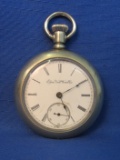 Elgin Open Face Pocket Watch – Circa 1896 – 7 Jewels – Currently Running – Silverode Case