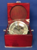 Danbury Battery Operated Clock in Attractive Wood Case – New in Box – Case is 5” square