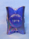 Joe St. Clair Cobalt Blue Carnival Toothpick Holder – 1976 Bicentennial – Raymore, MO