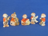 Painted Ceramic Monkey 5-Piece Band – Made in Japan – About 2” tall