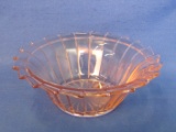 Pink Depression Glass Bowl – Sierra or Pinwheel by Jeannette Glass – 5 1/2” in diameter