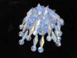 Vintage Pin/Brooch with Blue Glass Beads – 1 1/4” in diameter but looks larger