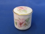 Mini Bone China Ring/Trinket Box – Pink Floral – Made in England – 1 1/2” tall