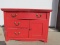 Red Painted Dresser with brass door & drawer Pulls