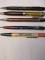 5 Vintage/Antique Advertising Mech. Pencils: Autolite Spark Plugs, 2 with levels,  & 2 Print