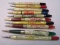 9 Vintage Pearlized Celluloid Mechanical Pencils w/ Printed Advertising