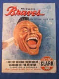Milwaukee Braves 1955 Official Score Card Full Color Covers – Willie Mays Giants (opposition).
