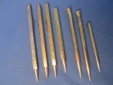 7 Vintage  Mechanical Pencils: Advertising, 1920's & Square w/ Rulers (one Bavaria)