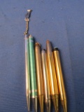 6 Vintage  3” to 3 1/2” Long Metal Mechanical Pencils 4 with loops for a chain