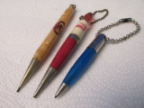 Red & White 4” Mech. Pencil w/ Advertising “Charlie & Jiggs” , 4” Pealized & 2 1/2” Scripto