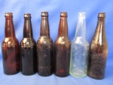 Vintage Beer Bottles – 2 Leisy Peoria, Ill, 1 Schlitz, 3 Fitger's Duluth (one clear)