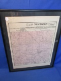 Framed Antique 1878 Olmstead County Plat Map – New Haven Twp.