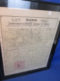 Framed Antique 1878 Olmstead County Plat Map – Kalmar Twp.