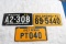 3 Wheaties Cereal Premium 1953 '54 License Plates Oklahoma, Arizona & Penna