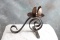 Wrought Iron and Copper Rose Figural Candle Holder