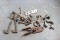 Large Lot of Steampunk Items Cast Iron Hooks, Pulleys, Flag Holder, Coat Hooks