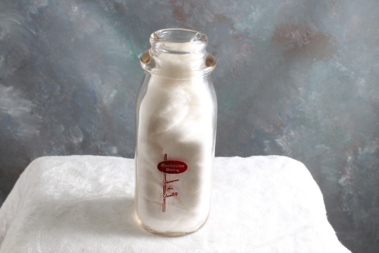 Vintage Rochester Dairy Milk Cream 1/2 Pint Glass Advertising Bottle