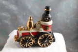 1971 Ezra Brooks Bourbon Whiskey Decanter Train Engine Porcelain