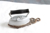 Antique A-BEST-O No. 602 Sad Iron Miniature Salesman Sample with Trivet 3.5