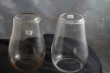 2 Vintage Barn Lantern Glass Globes Measure 6 3/4
