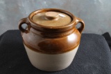 Red Wing Stoneware Bean Pot with Lid Rare 1 quart size