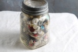 Antique Anchor Hocking Canning Jar full of Old Buttons with Ball Glass Lid